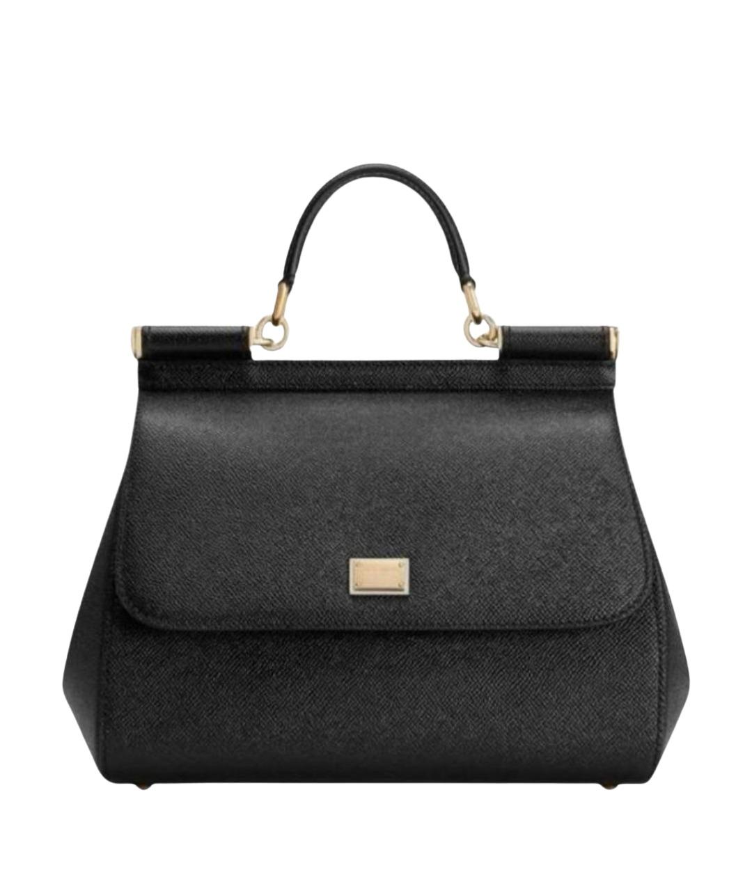 DOLCE&GABBANA Черная кожаная сумка через плечо, фото 1