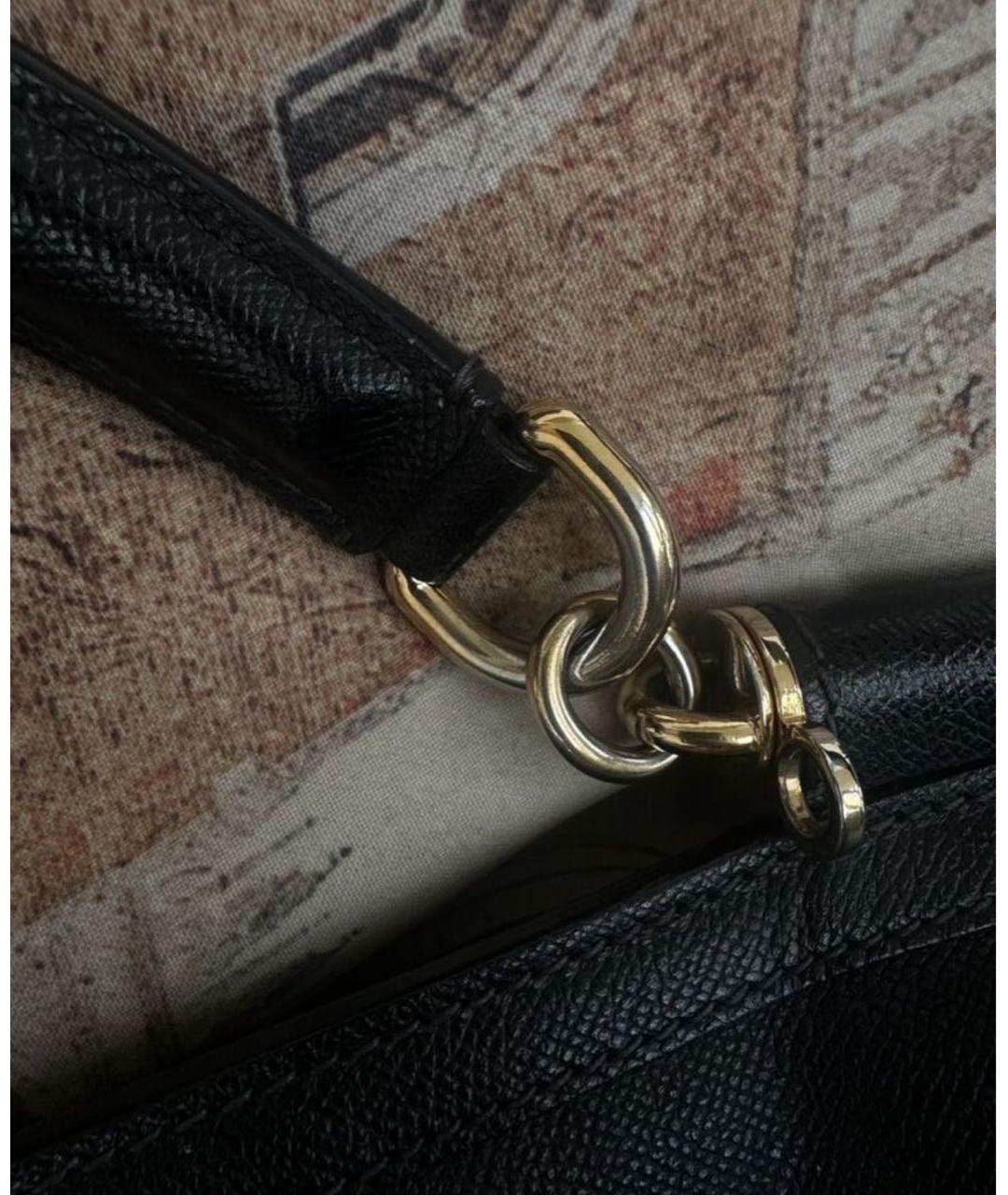 DOLCE&GABBANA Черная кожаная сумка через плечо, фото 7