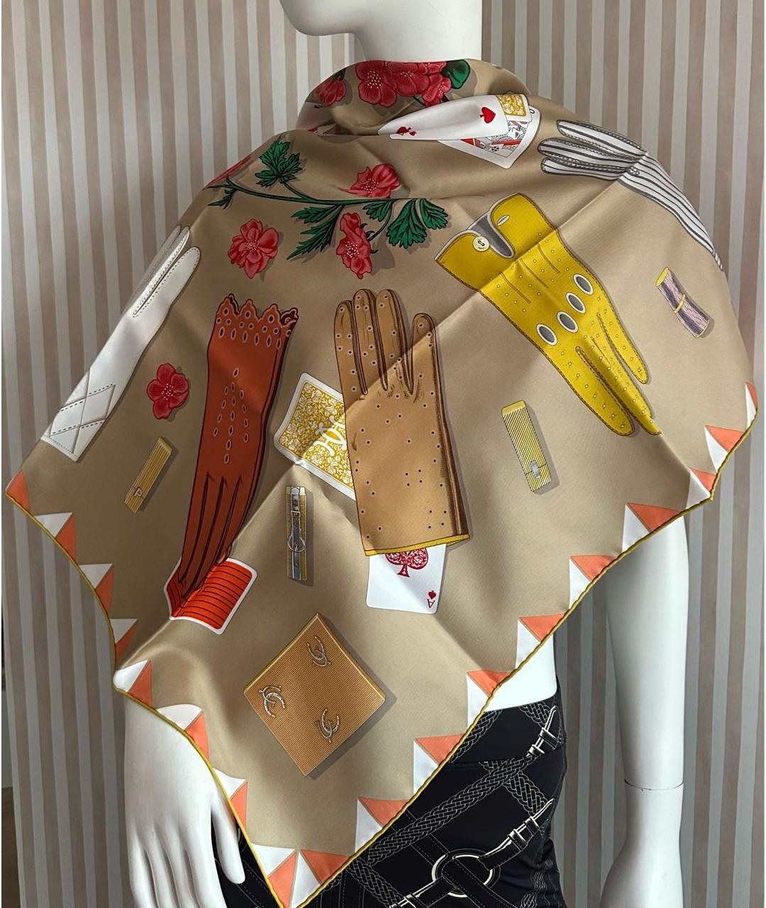 HERMES Мульти шелковый платок, фото 2