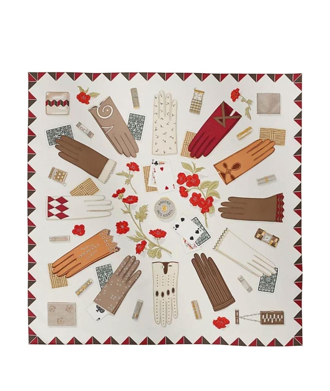 HERMES Мульти шелковый платок, фото 1