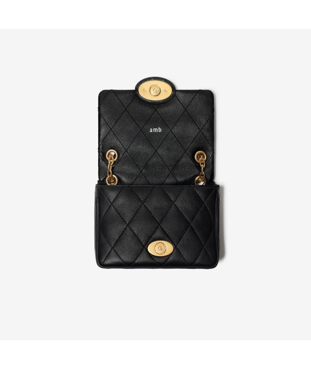 BURBERRY Черная кожаная сумка через плечо, фото 2