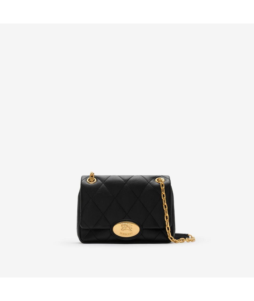 BURBERRY Черная кожаная сумка через плечо, фото 6