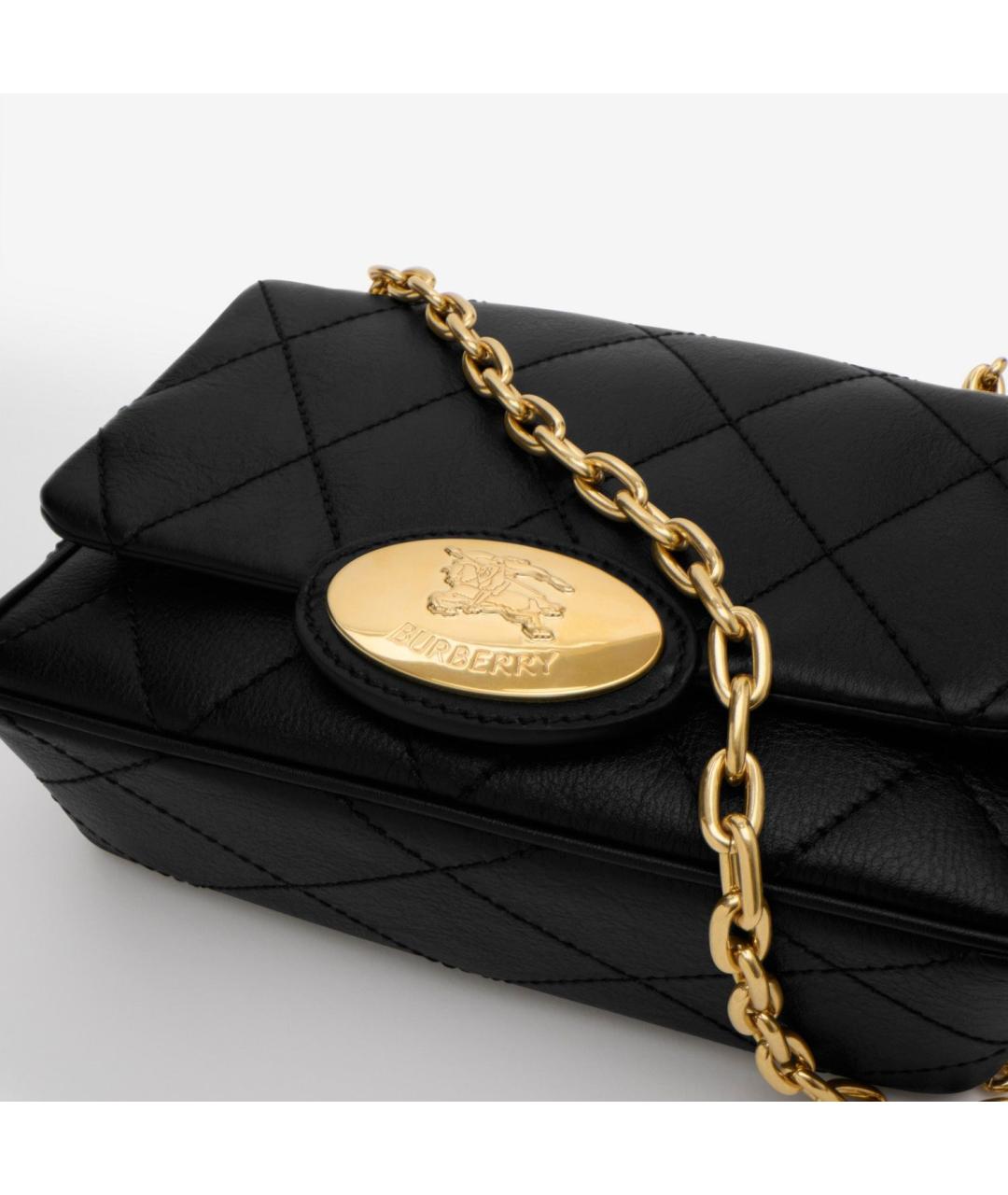 BURBERRY Черная кожаная сумка через плечо, фото 5