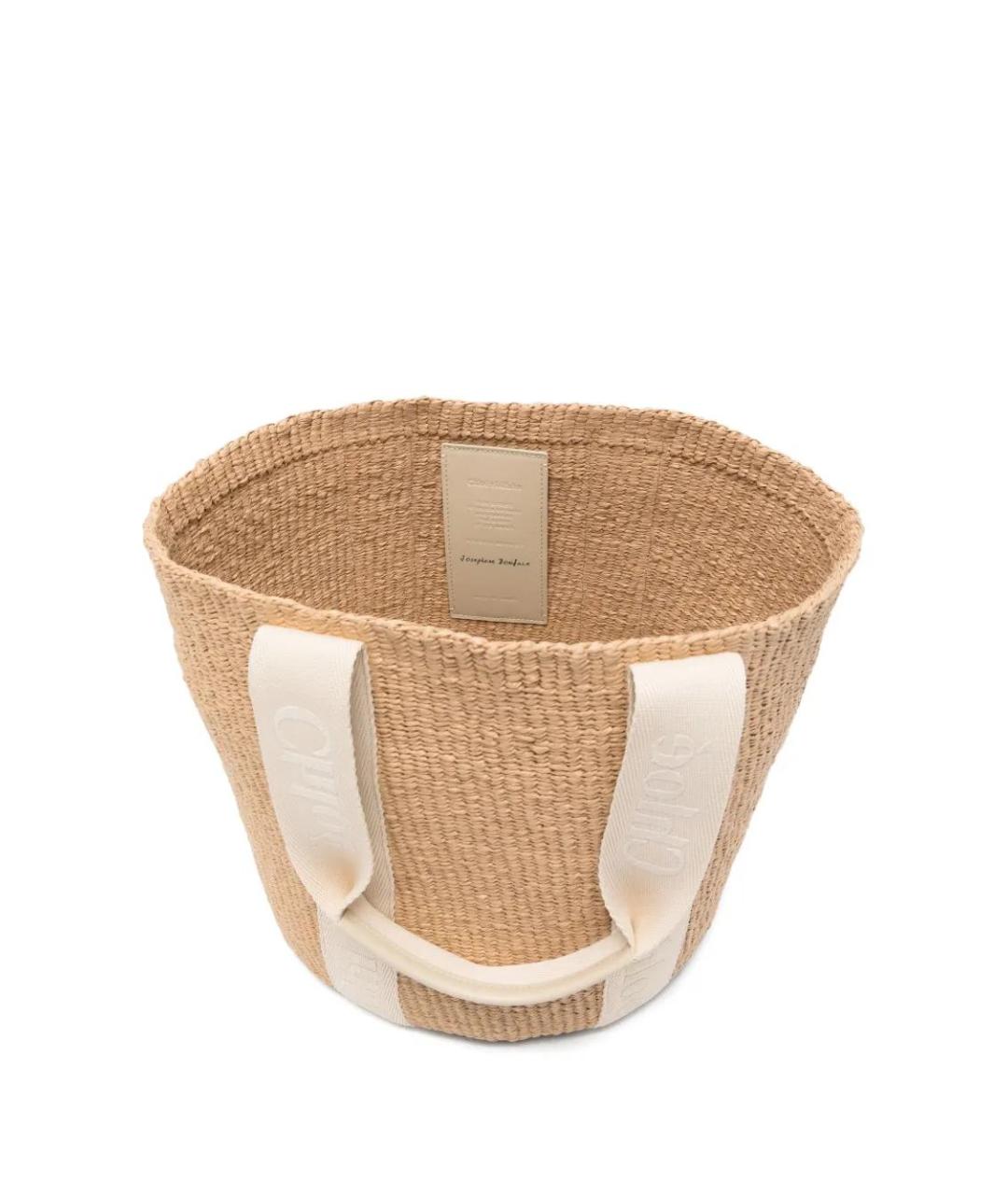 CHLOE Бежевая пелетеная сумка с короткими ручками, фото 5