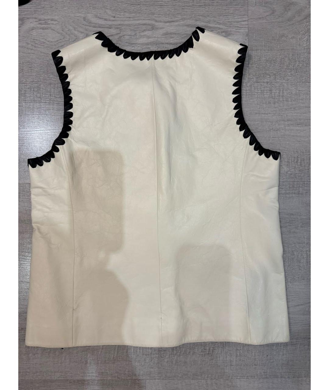 CHANEL Белый кожаный жилет, фото 2