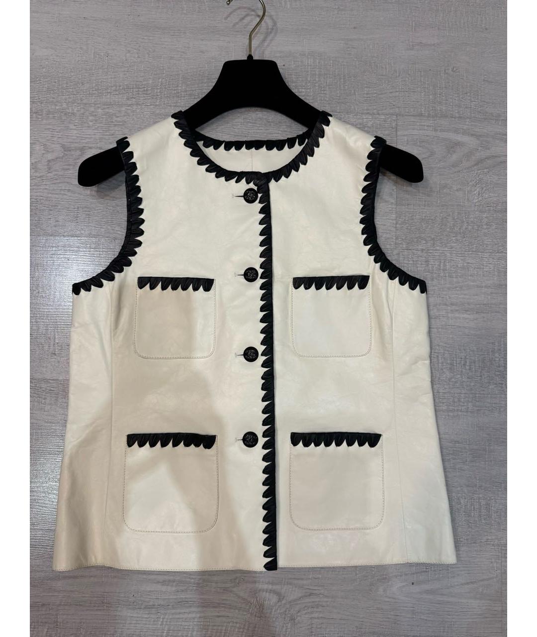 CHANEL Белый кожаный жилет, фото 9