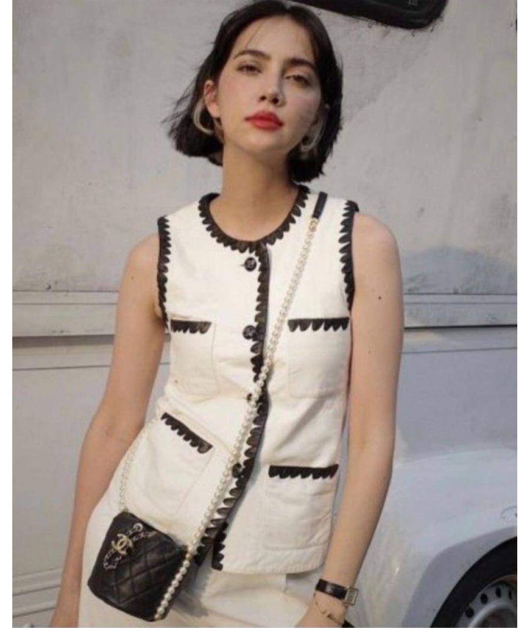 CHANEL Белый кожаный жилет, фото 8