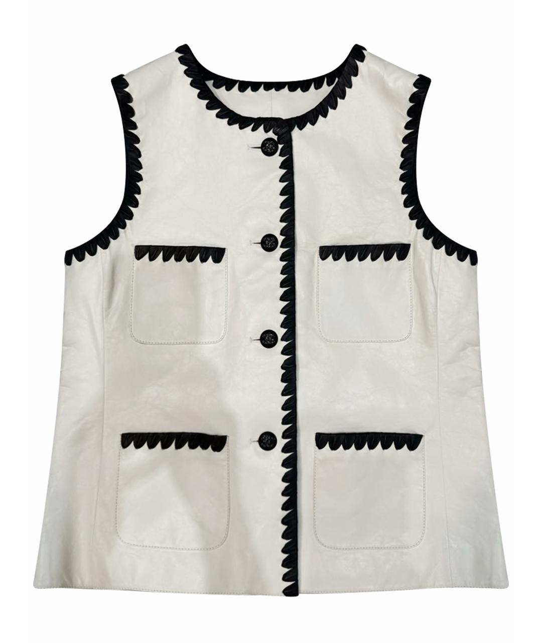 CHANEL Белый кожаный жилет, фото 1