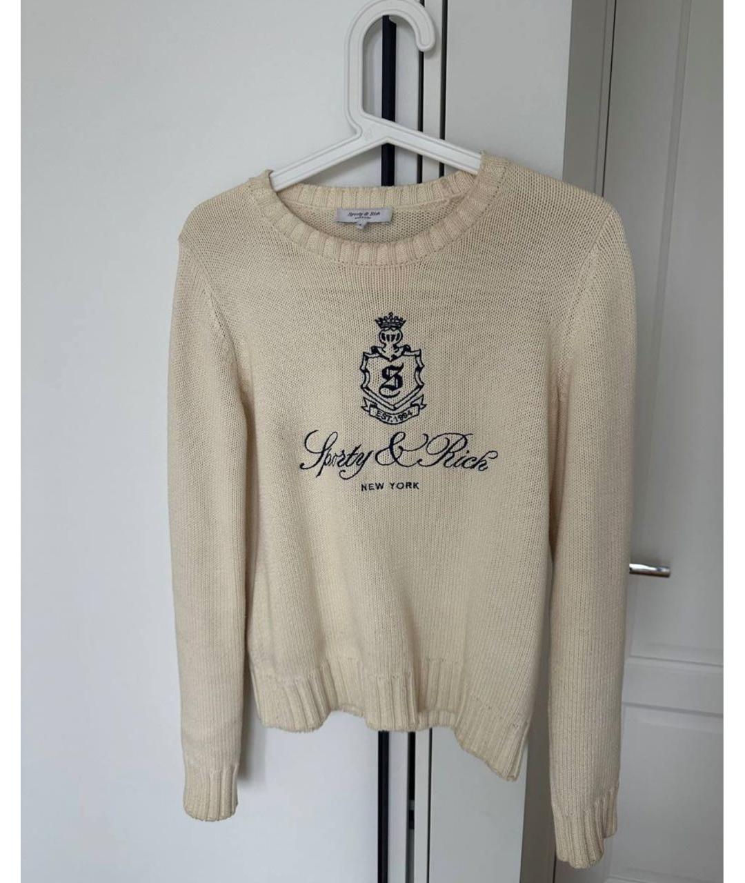 SPORTY AND RICH Белый хлопковый джемпер / свитер, фото 6