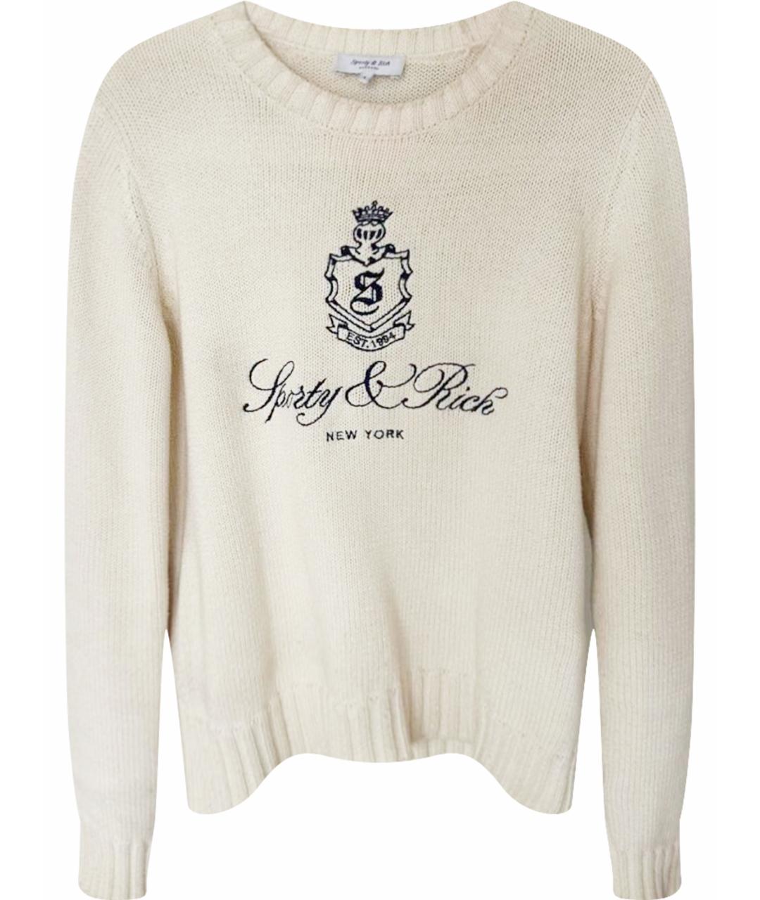 SPORTY AND RICH Белый хлопковый джемпер / свитер, фото 1