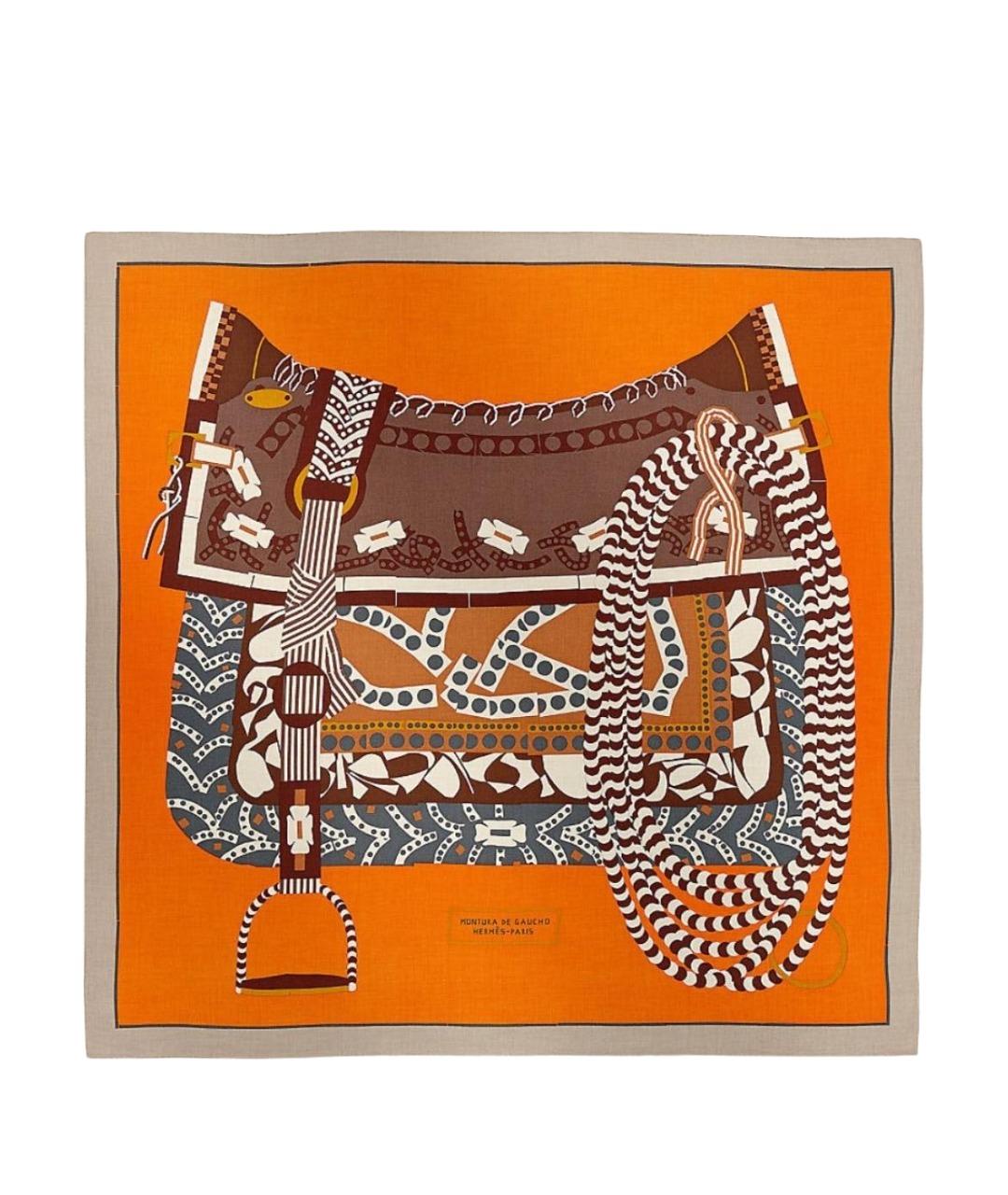 HERMES Мульти кашемировый платок, фото 1