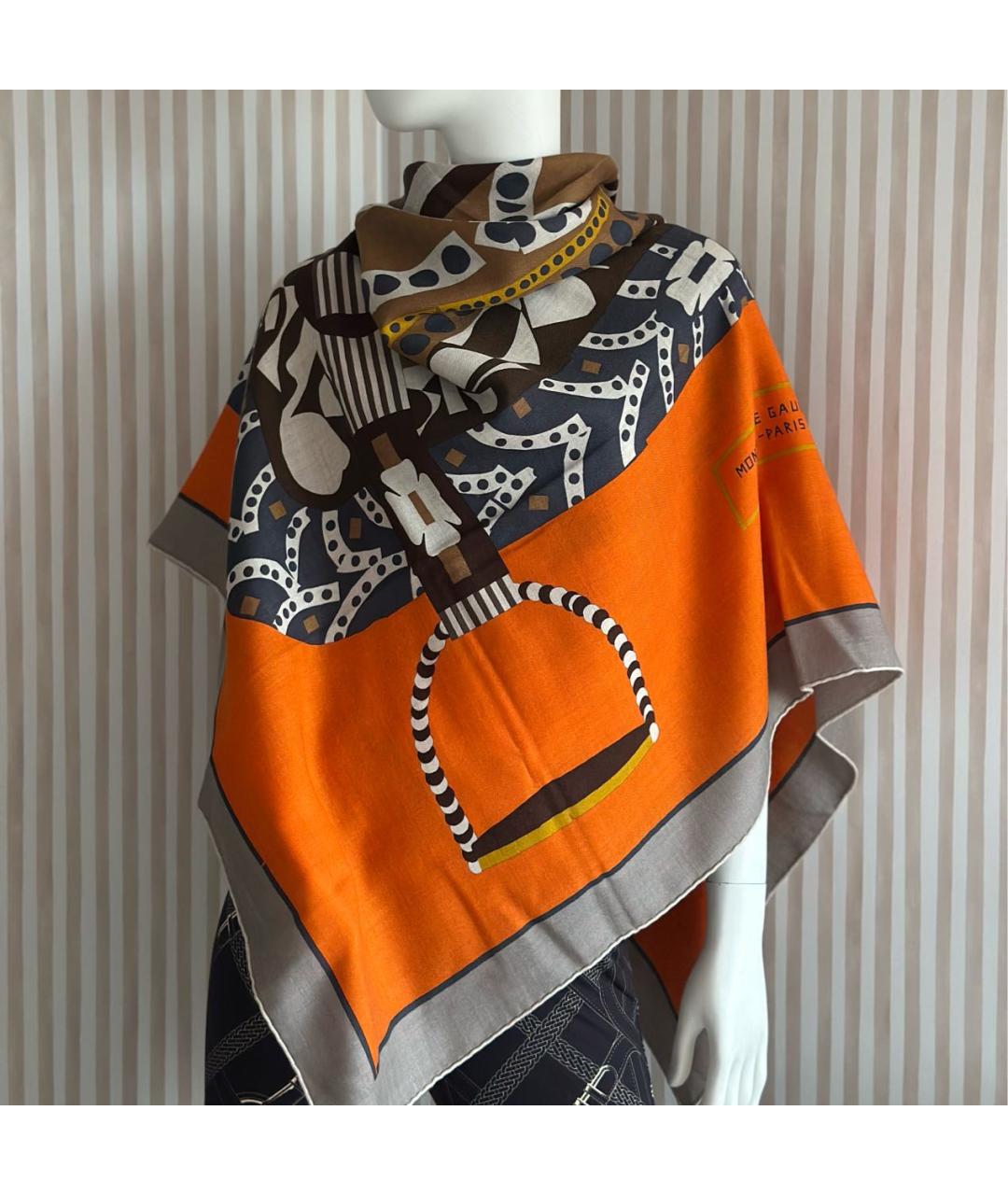 HERMES Мульти кашемировый платок, фото 2