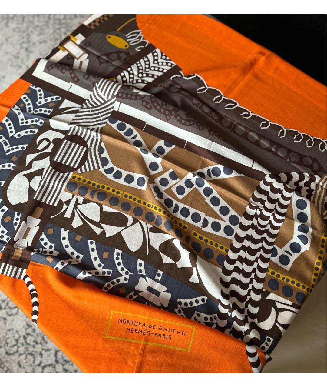 HERMES Мульти кашемировый платок, фото 3