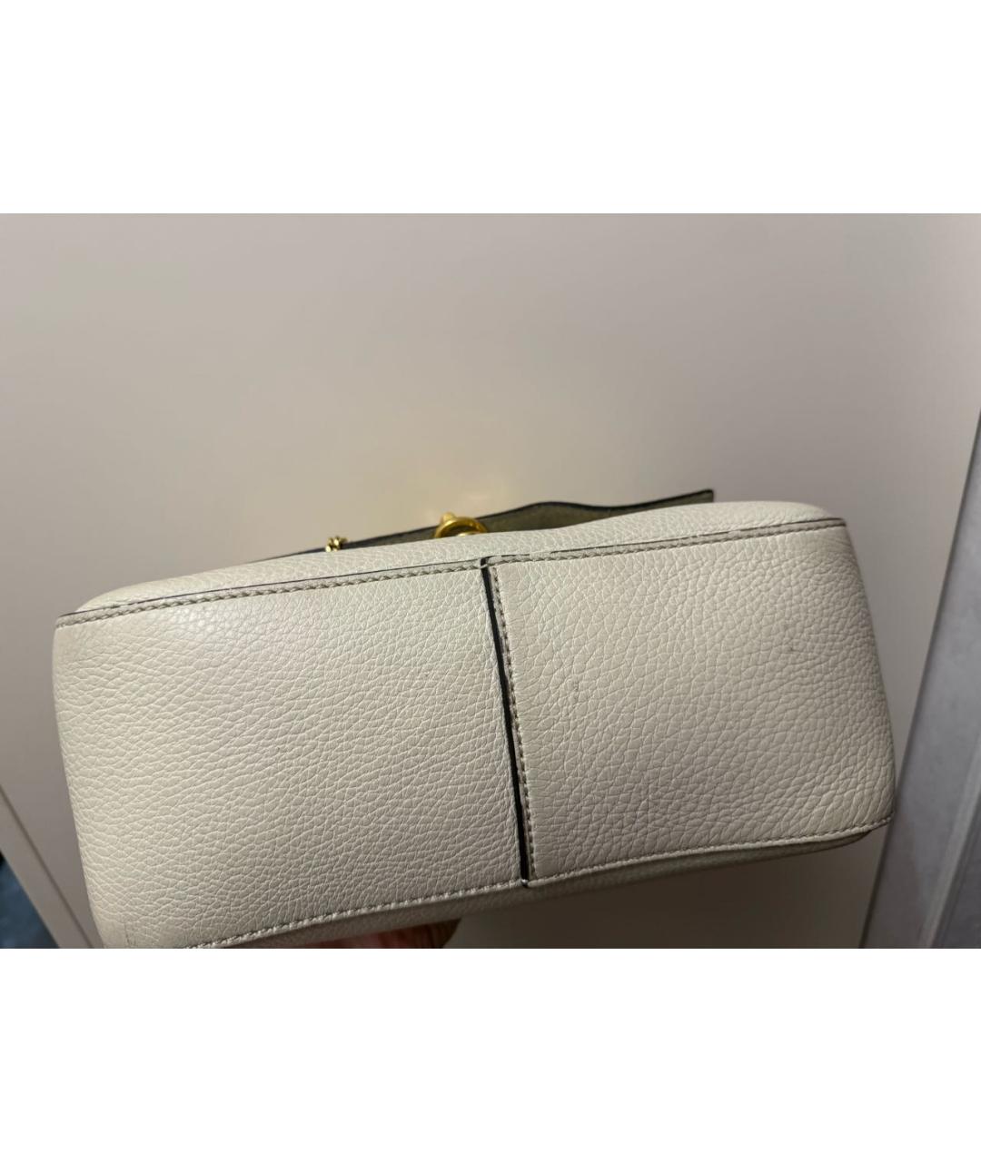 VALENTINO Бежевая кожаная сумка через плечо, фото 8