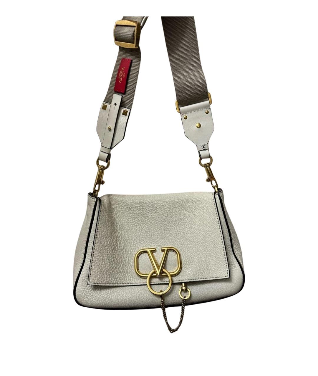 VALENTINO Бежевая кожаная сумка через плечо, фото 1