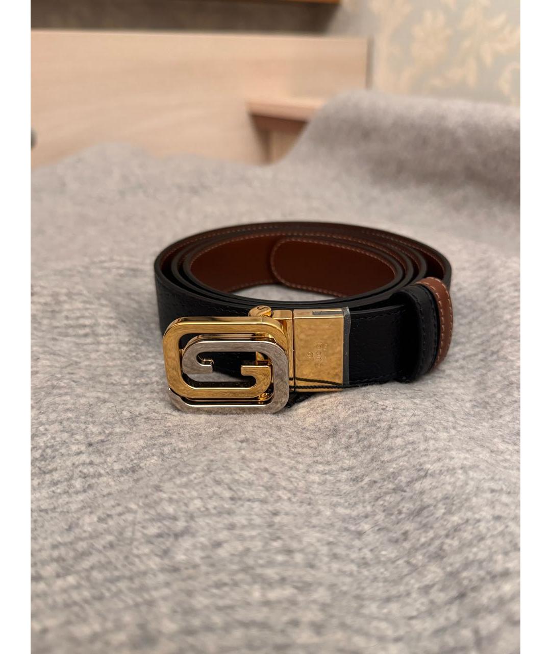 GUCCI Черный кожаный ремень, фото 5