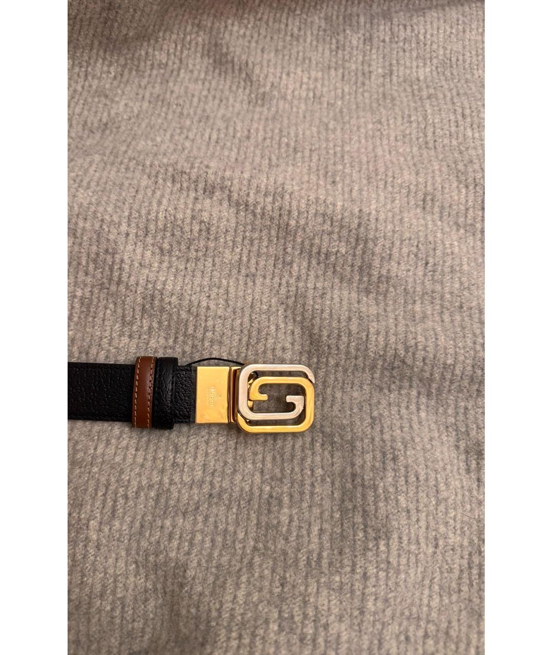 GUCCI Черный кожаный ремень, фото 2