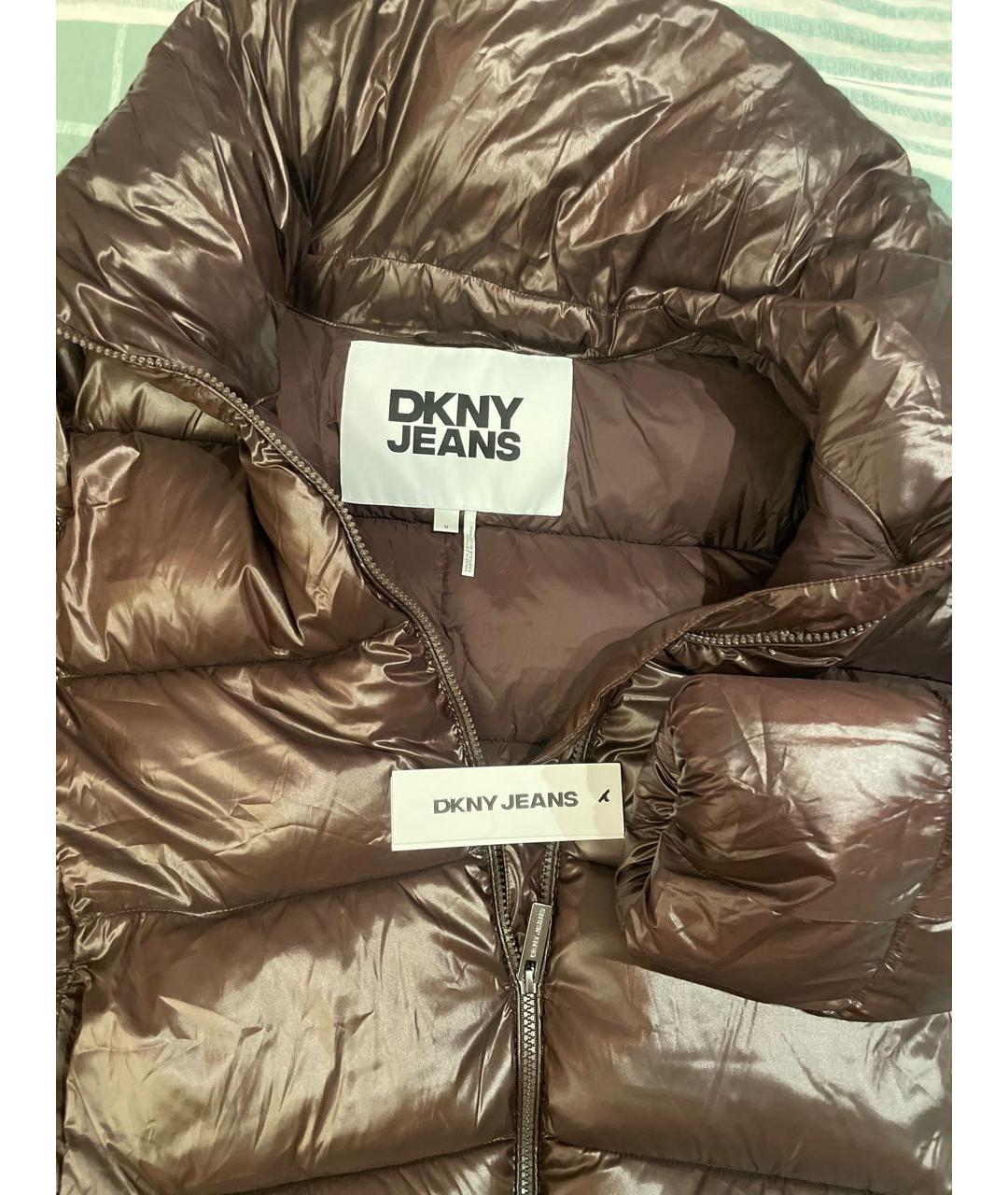 DKNY Коричневая полиэстеровая куртка, фото 3