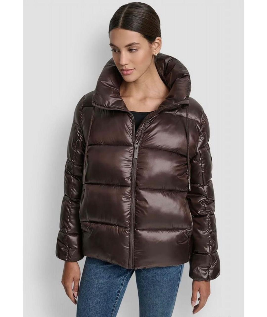 DKNY Коричневая полиэстеровая куртка, фото 5