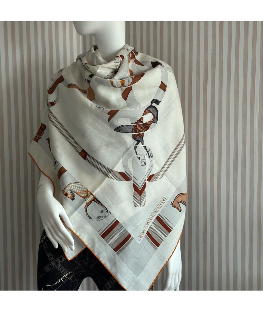 HERMES Мульти кашемировый платок, фото 2