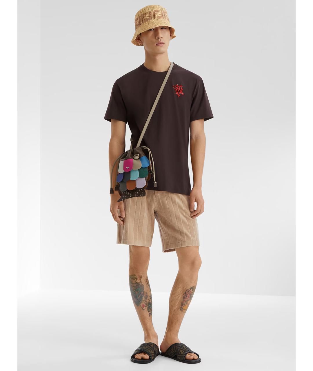 FENDI Мульти текстильные шлепанцы, фото 5