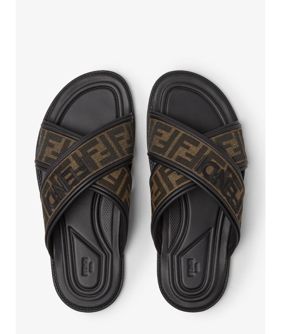 FENDI Мульти текстильные шлепанцы, фото 4