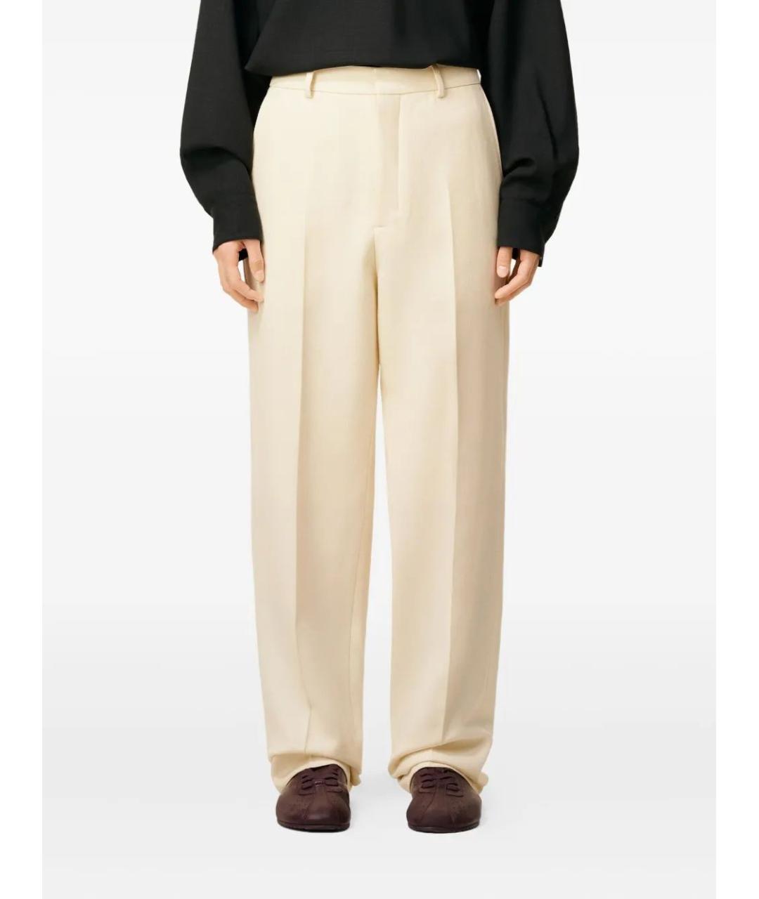 Ami Paris Бежевые шерстяные классические брюки, фото 5