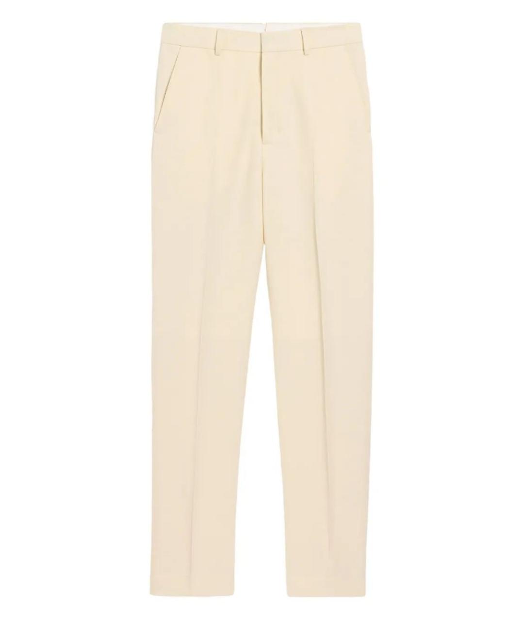Ami Paris Бежевые шерстяные классические брюки, фото 1