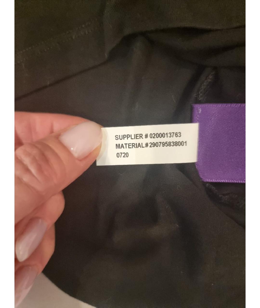 RALPH LAUREN PURPLE LABEL Черная хлопковая футболка, фото 7