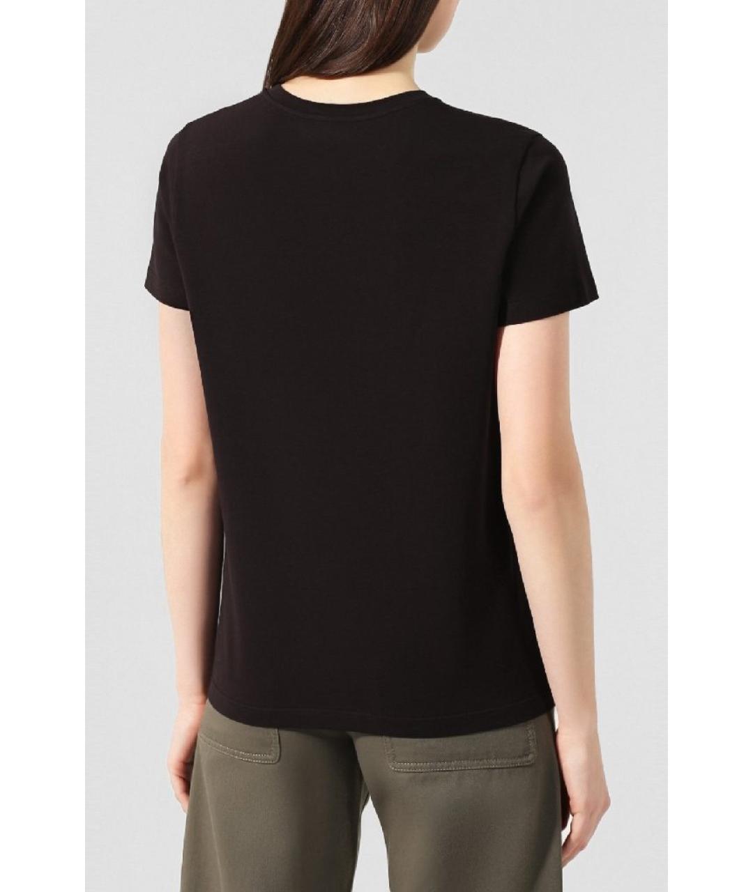 RALPH LAUREN PURPLE LABEL Черная хлопковая футболка, фото 2