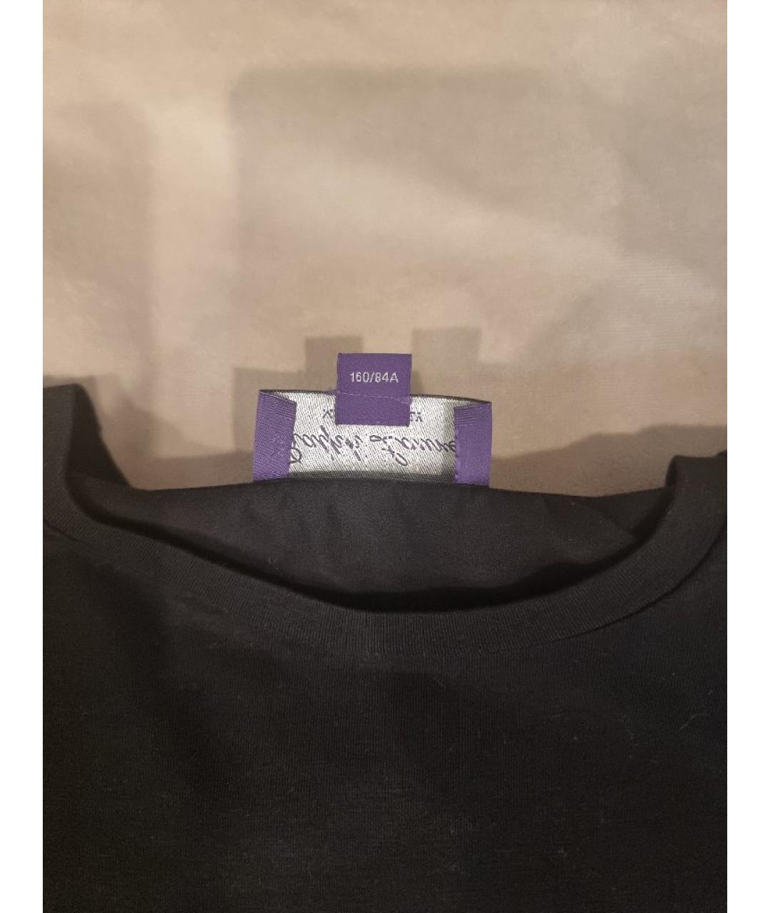 RALPH LAUREN PURPLE LABEL Черная хлопковая футболка, фото 8