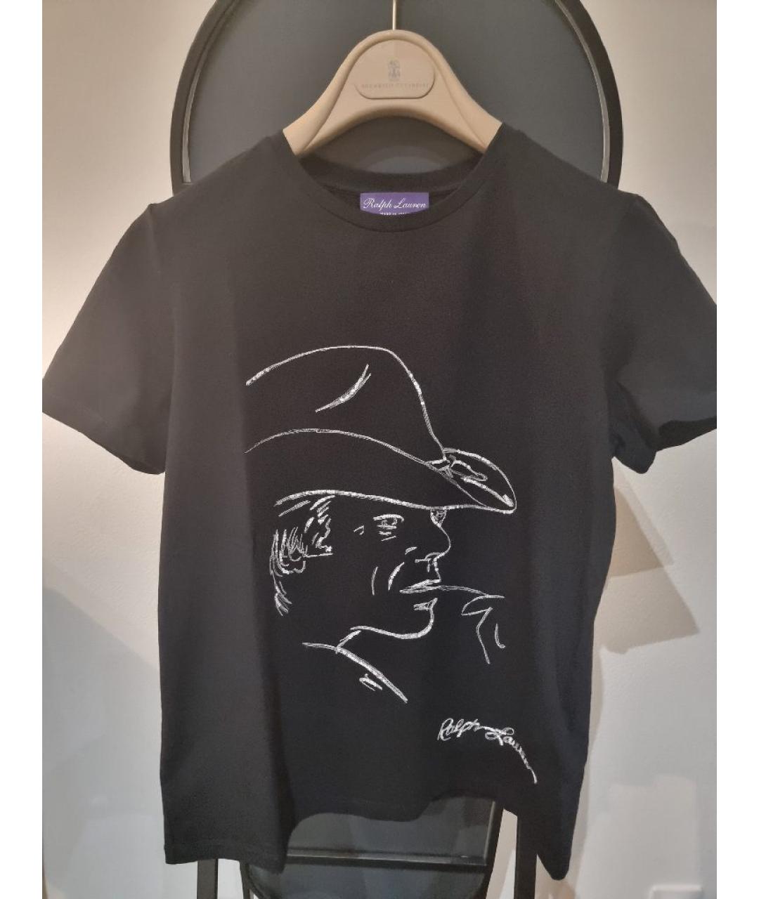 RALPH LAUREN PURPLE LABEL Черная хлопковая футболка, фото 9