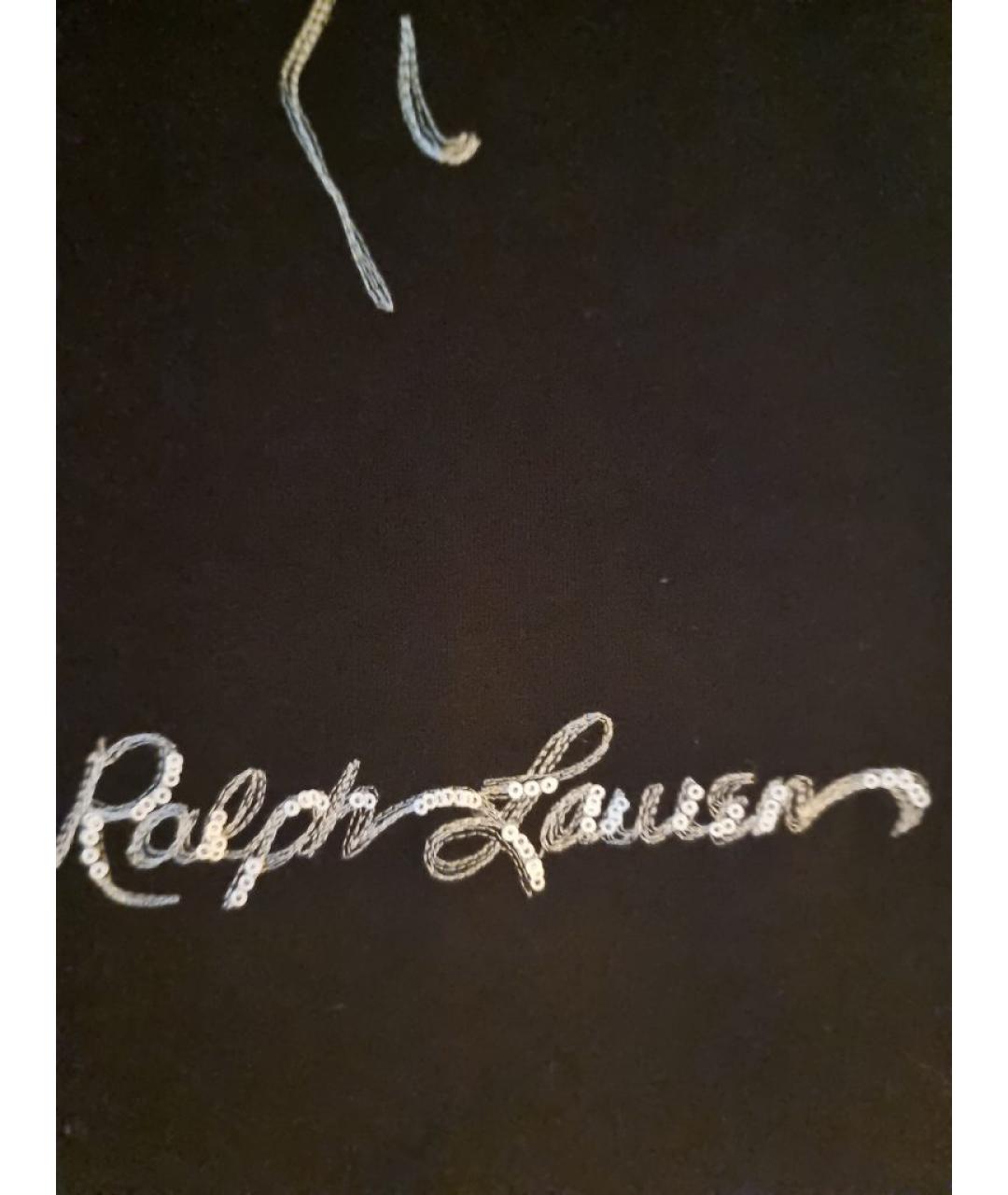 RALPH LAUREN PURPLE LABEL Черная хлопковая футболка, фото 6