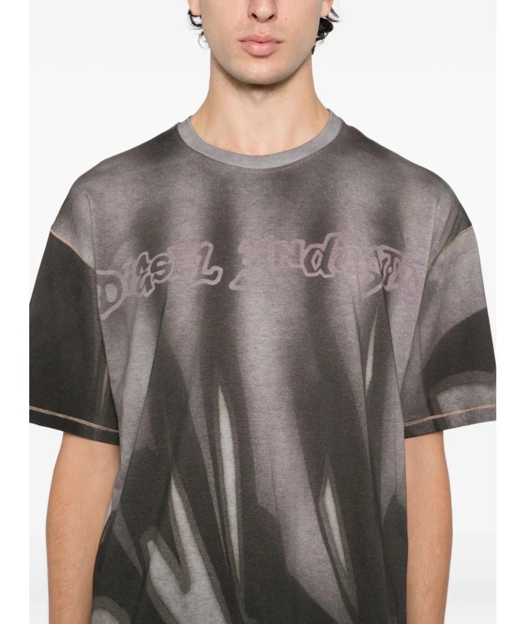 DIESEL Коричневая хлопковая футболка, фото 4