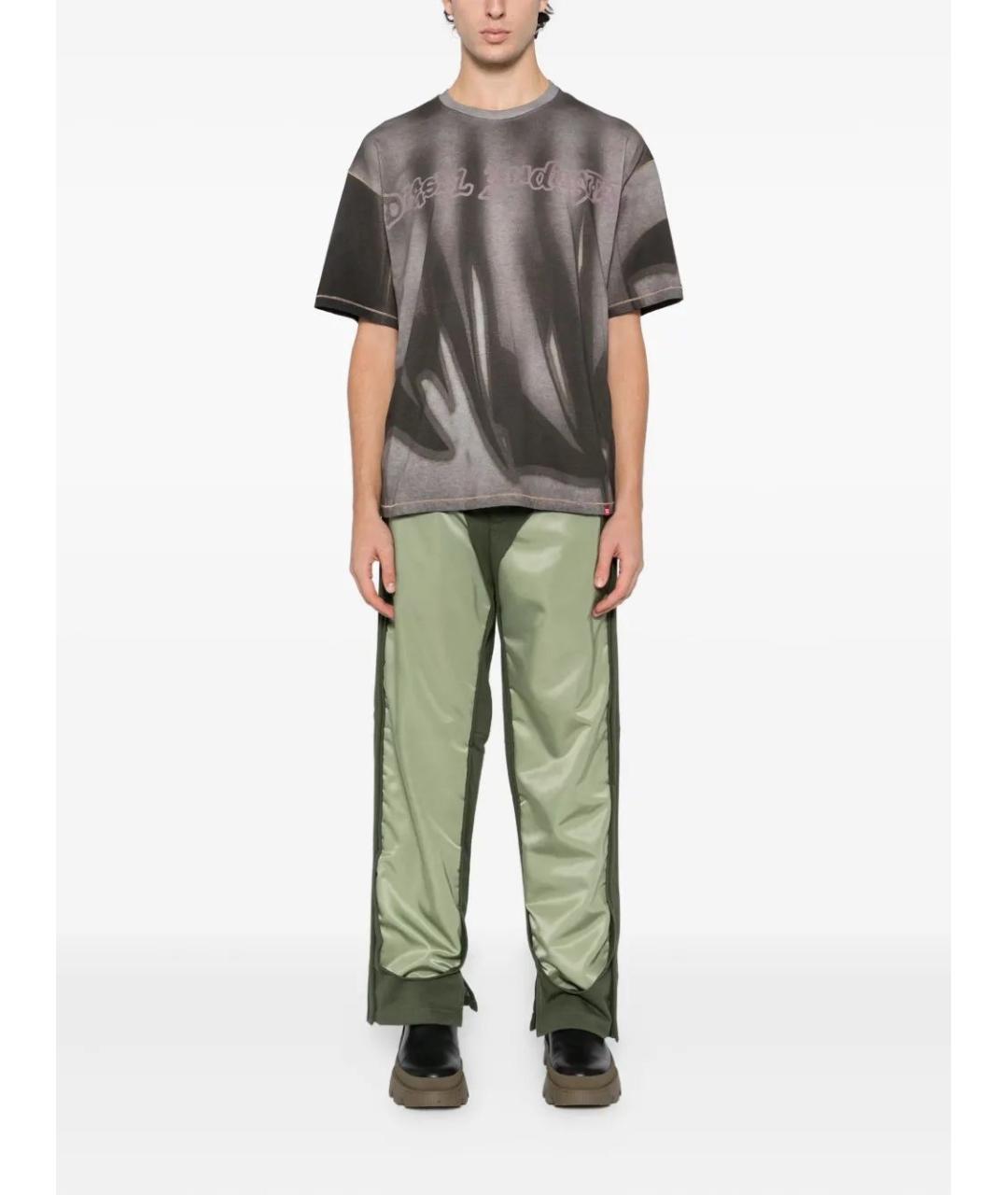 DIESEL Коричневая хлопковая футболка, фото 2