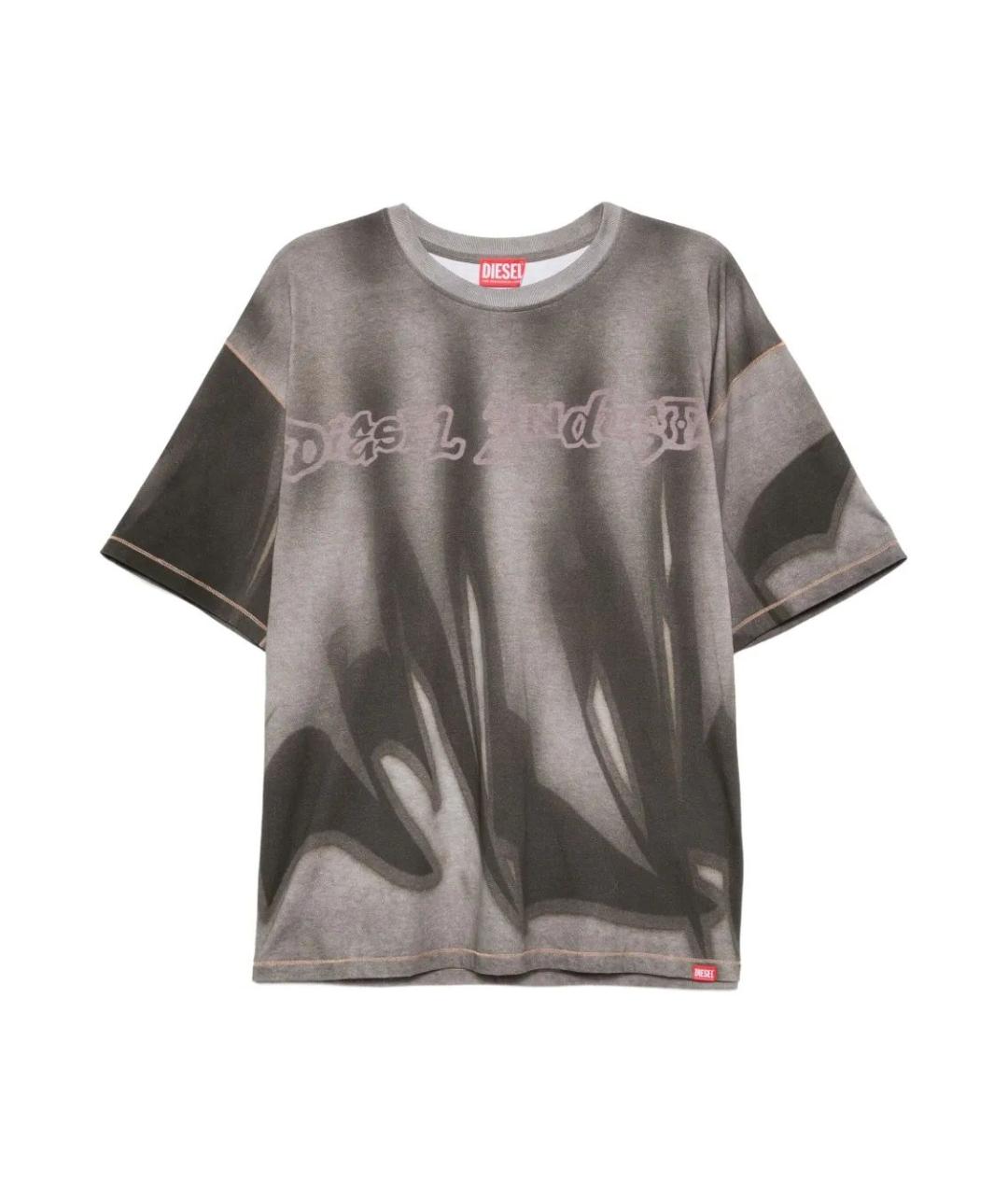 DIESEL Коричневая хлопковая футболка, фото 1