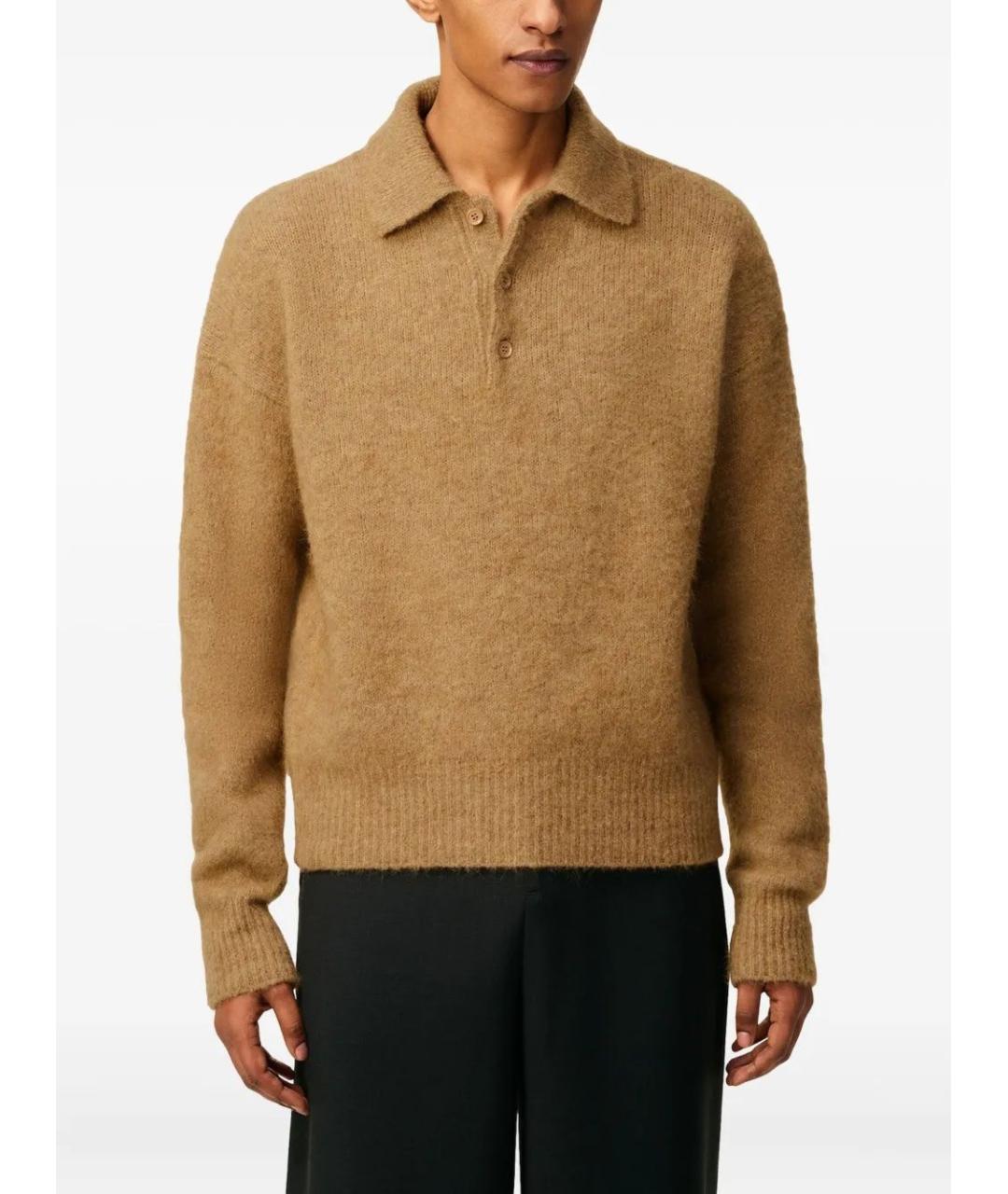 Ami Paris Бежевый шерстяной джемпер / свитер, фото 5