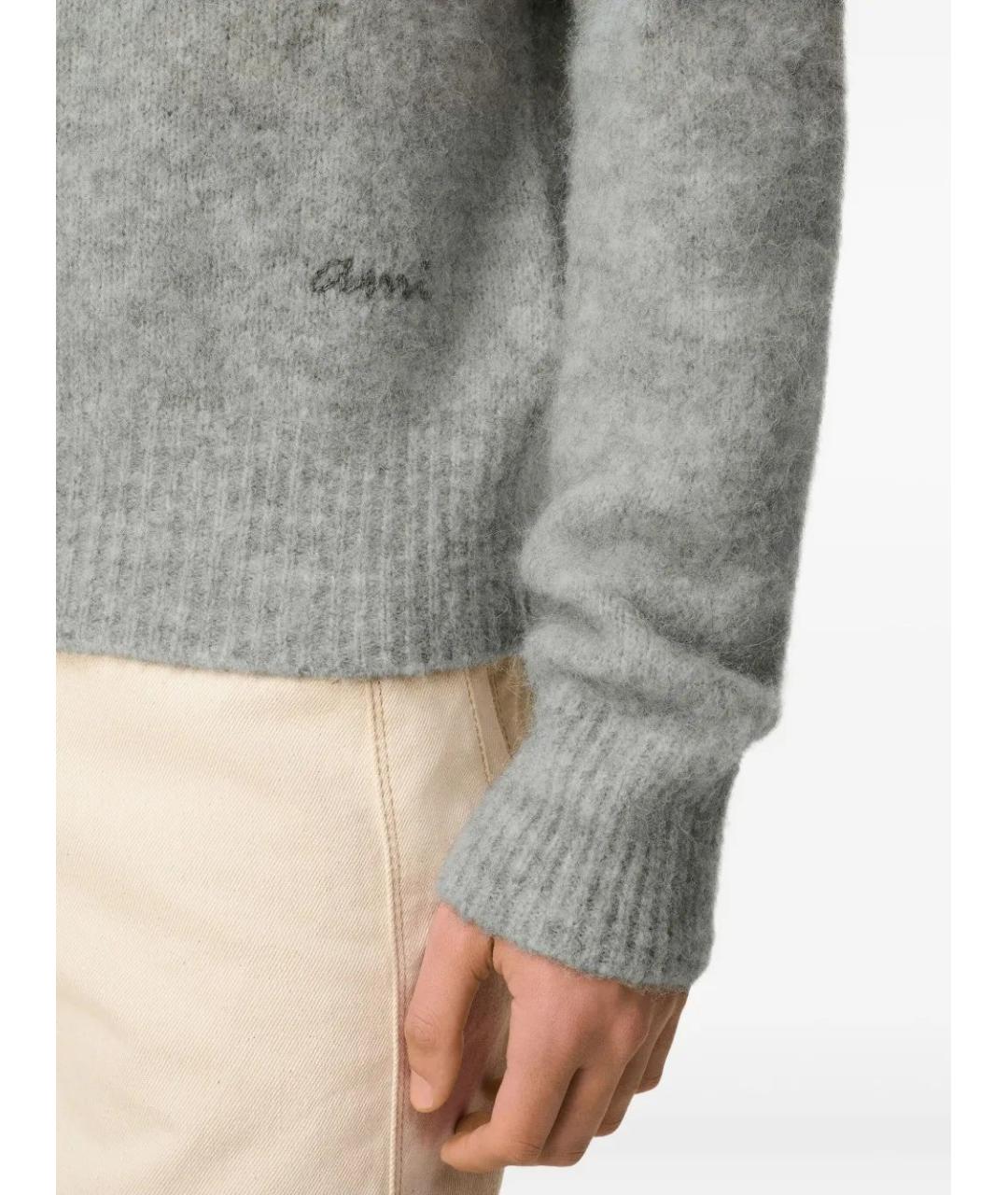 Ami Paris Серый шерстяной джемпер / свитер, фото 5