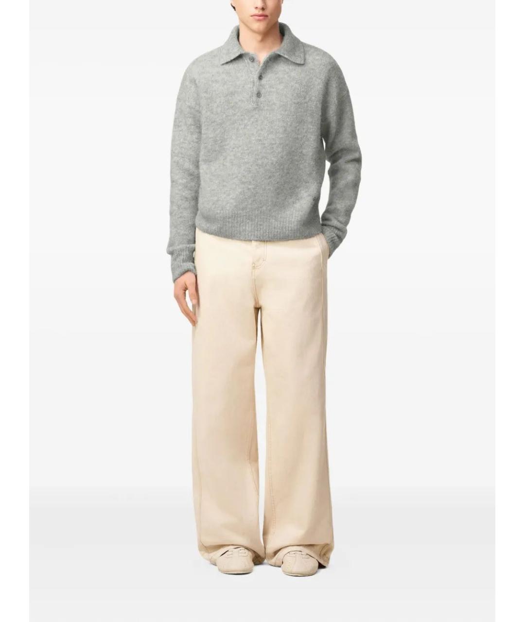 Ami Paris Серый шерстяной джемпер / свитер, фото 2