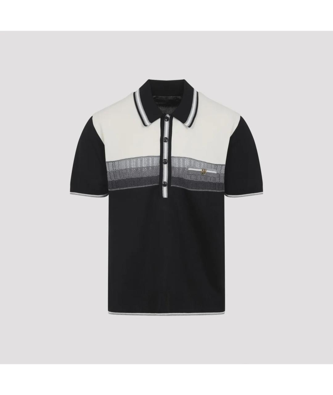 AMIRI Черное вискозное поло с коротким рукавом, фото 4