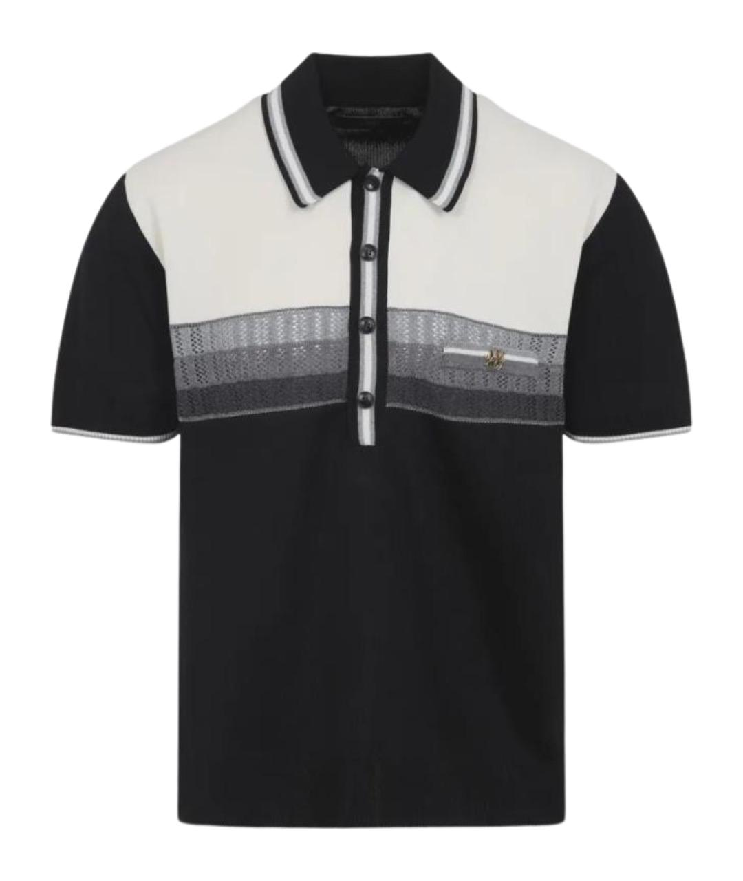 AMIRI Черное вискозное поло с коротким рукавом, фото 1
