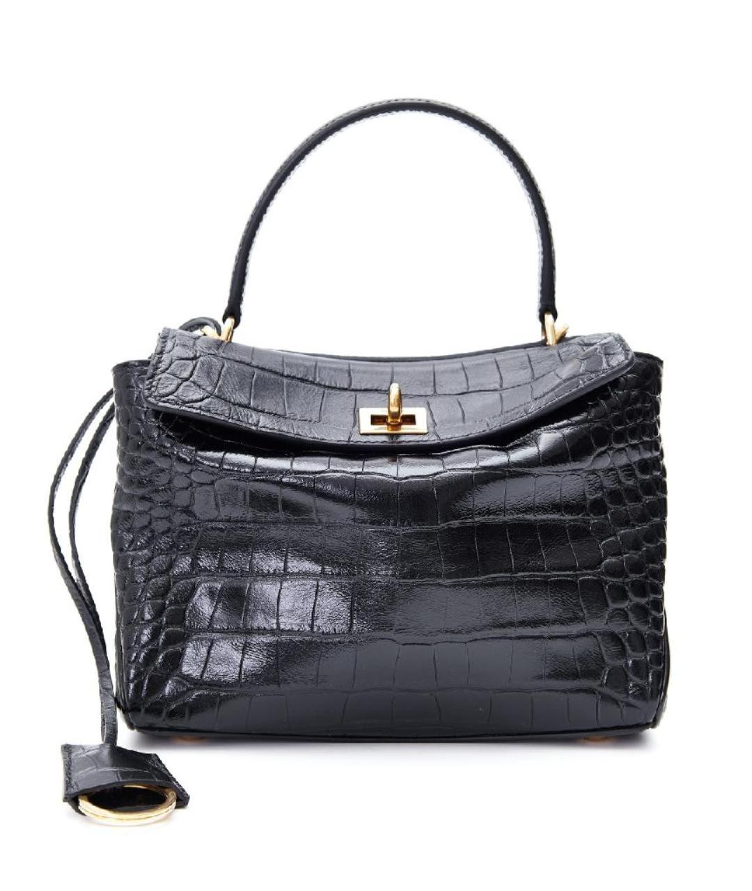 BALENCIAGA Черная кожаная сумка тоут, фото 5