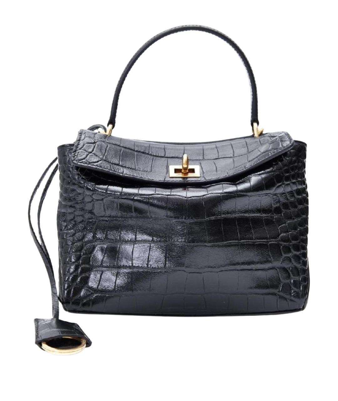 BALENCIAGA Черная кожаная сумка тоут, фото 1