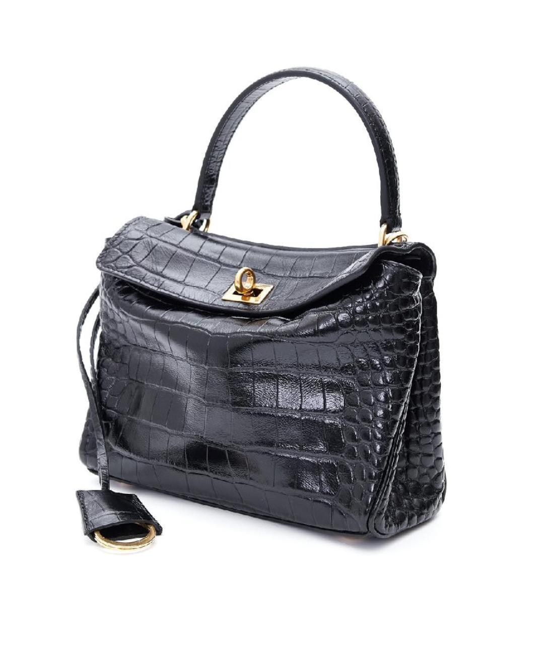 BALENCIAGA Черная кожаная сумка тоут, фото 3