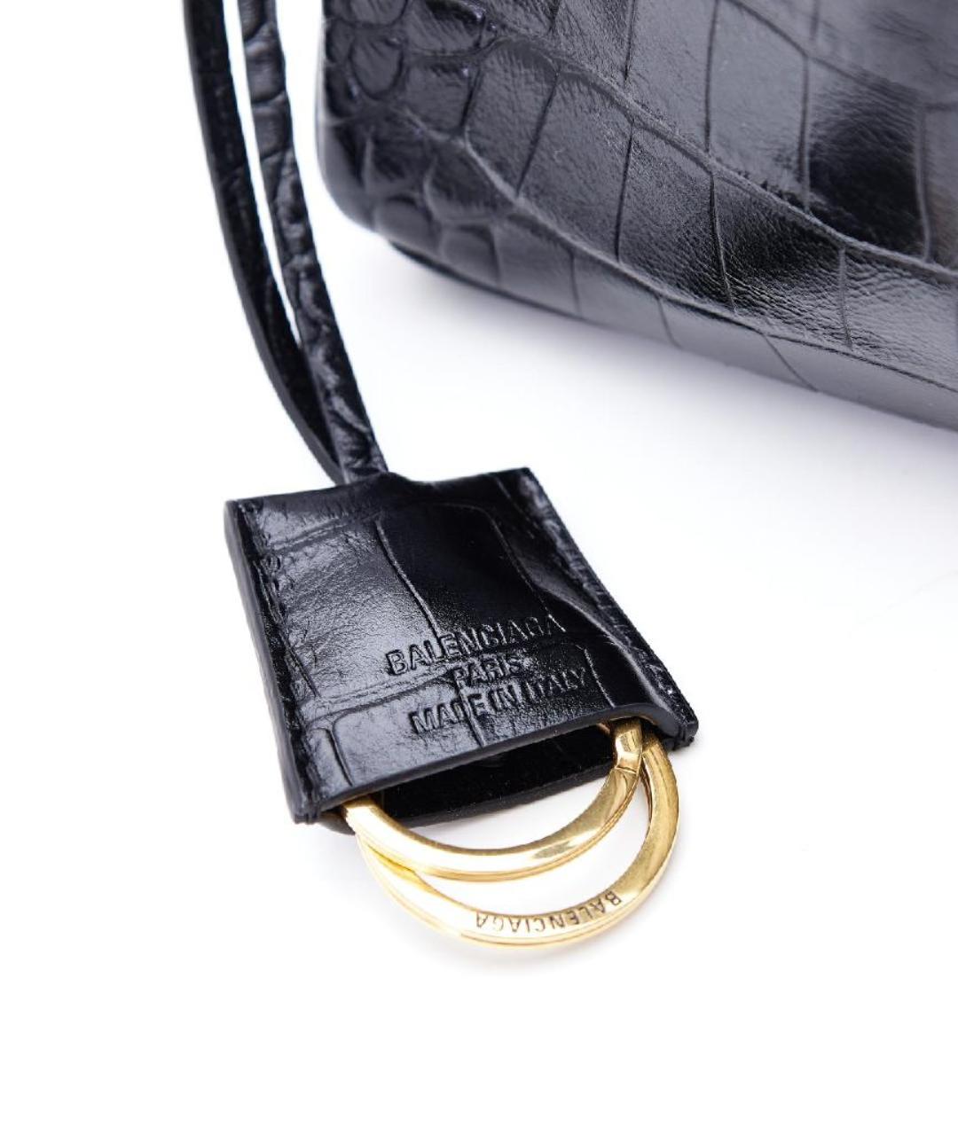 BALENCIAGA Черная кожаная сумка тоут, фото 4