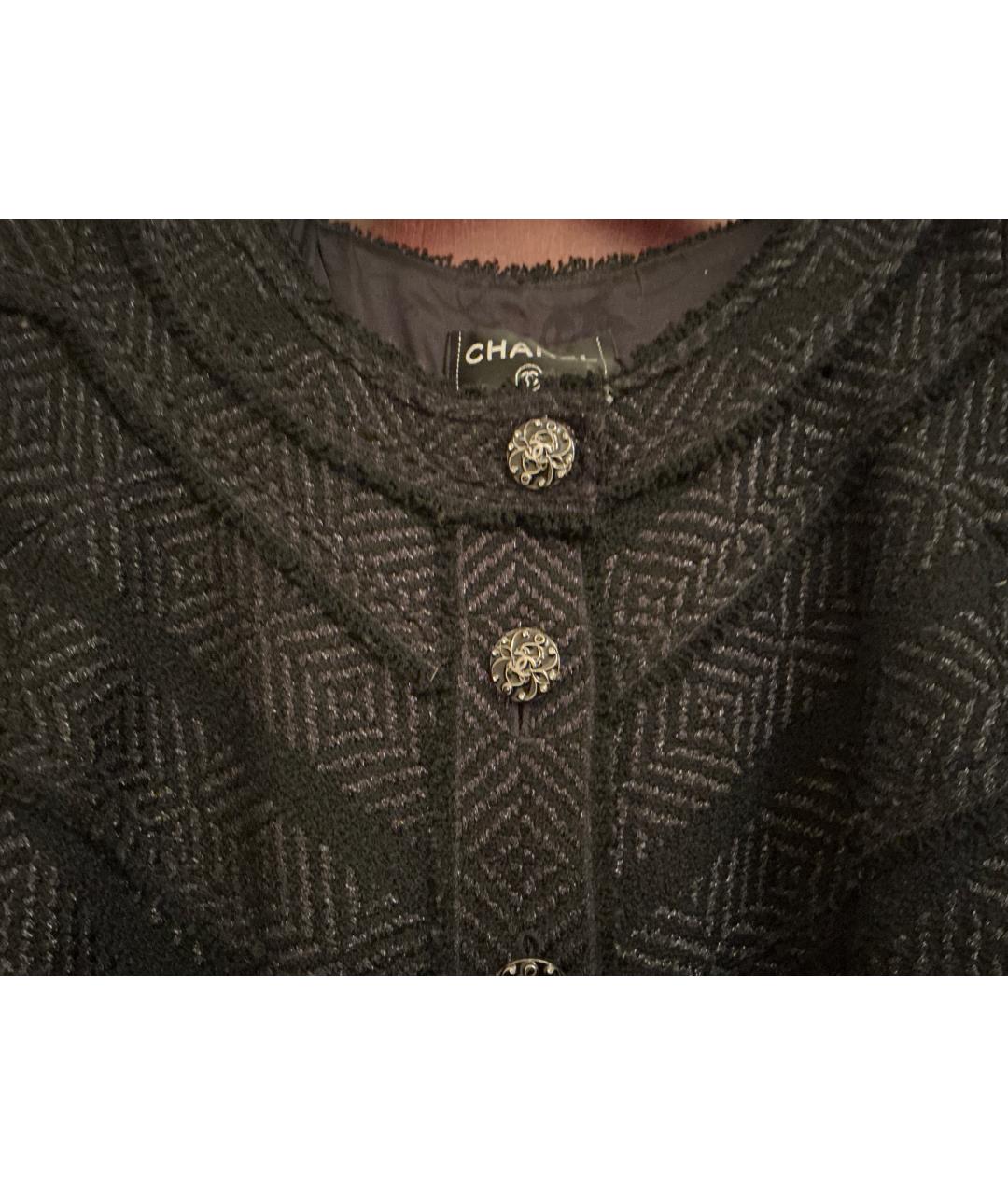 CHANEL Черное твидовое коктейльное платье, фото 5