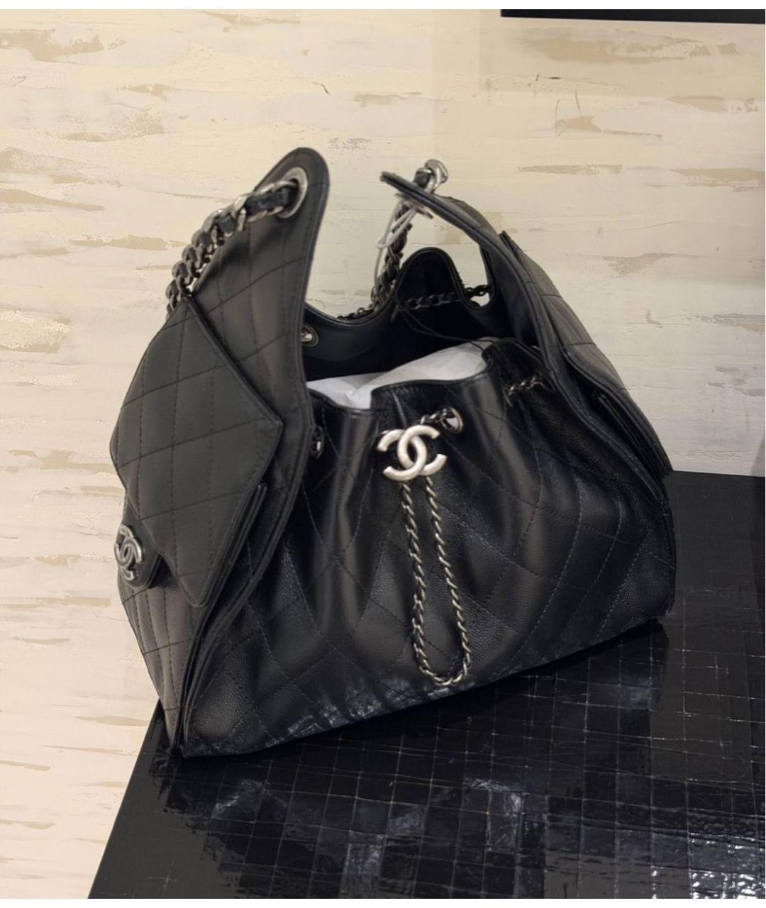 CHANEL Черная кожаная сумка через плечо, фото 4