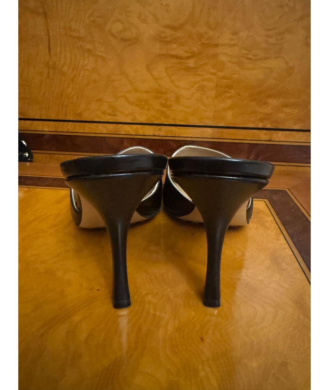 BOTTEGA VENETA Черные кожаные мюли, фото 3