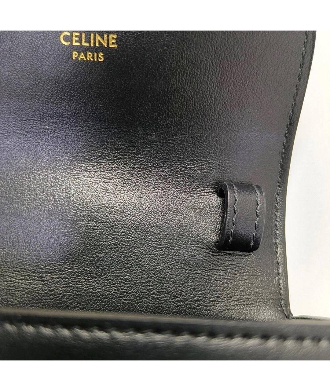 CELINE Черная кожаная сумка через плечо, фото 8