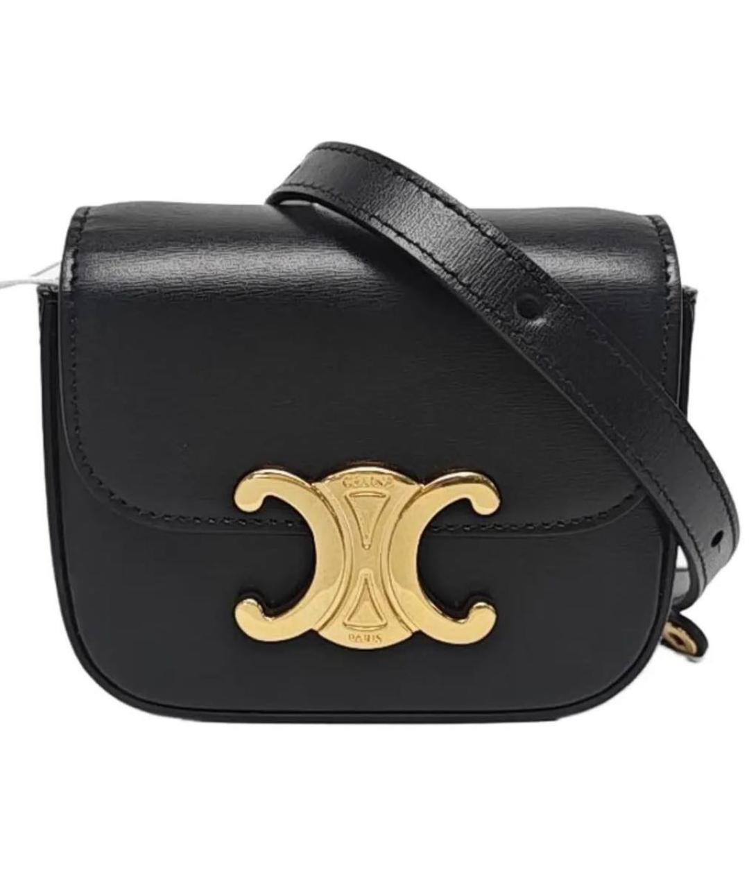 CELINE Черная кожаная сумка через плечо, фото 9